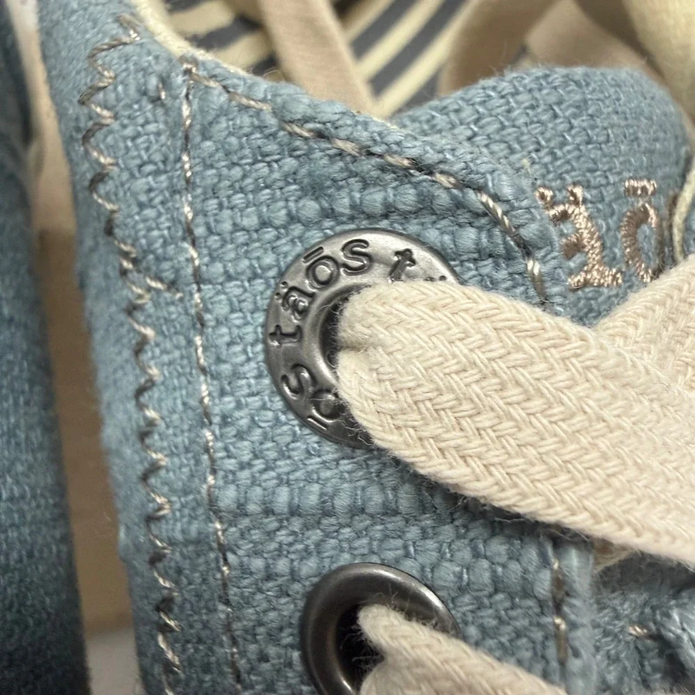 Taos Star Lake Blue Hemp Canvas Sneakers Womens 7 STA-12844 Low Top Shoes